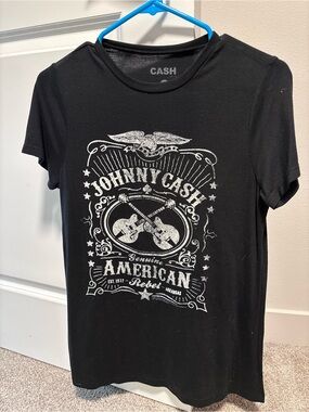 Johnny Cash Black Graphic Tee - Women’s Shirt